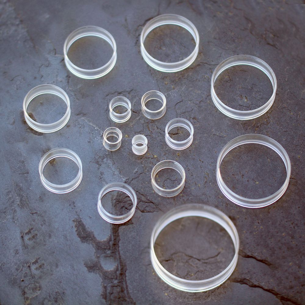 Tunnels - Double Flare UV Acrylic Thin-Walled Clear Tunnel Plug - 1 Piece -Rebel Bod-RebelBod
