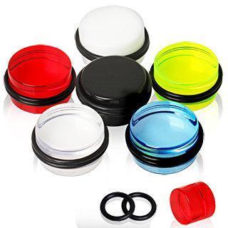 UV Coated Acrylic No Flare Plug w/ O-Rings - 1 Piece