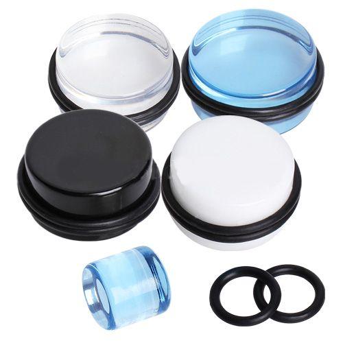Plugs Earrings - No Flare UV Coated Acrylic Plug with O-Rings - 1 Piece -Rebel Bod-RebelBod