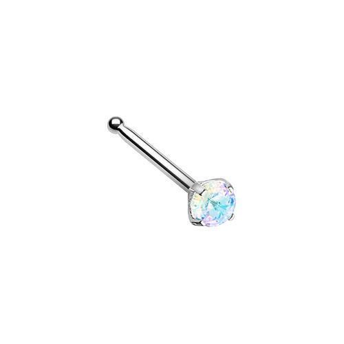 Vitrail Light Prong Set Iridescent Gem Top Nose Stud Ring