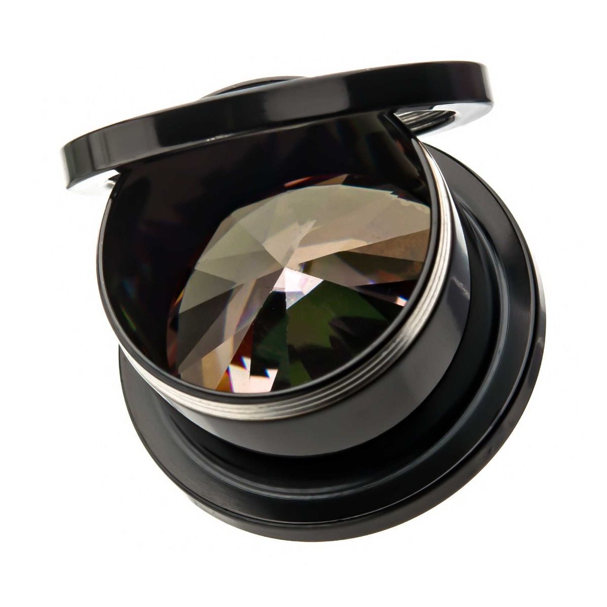 Vitrail Medium Gem Black Plated Double Flared Ear Gauge Plugs - 1 Pair