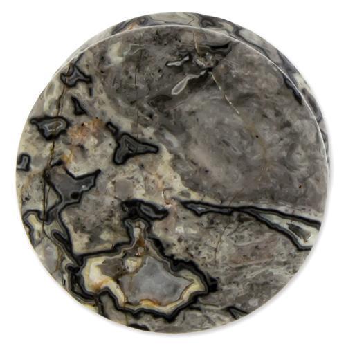 Plugs Earrings - Double Flare Wave Jasper Stone Plugs - 1 Pair -Rebel Bod-RebelBod