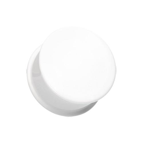 White Acrylic Single Flared Ear Gauge Plug - 1 Pair