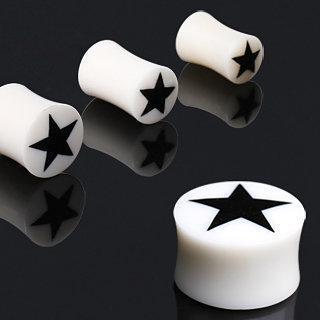 White Bone Solid Plug w/ Star Logo - 1 Piece