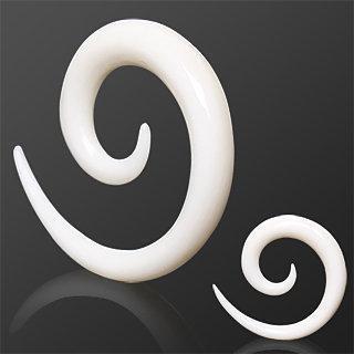 Tapers - Spirals White Buffalo Horn Spiral Taper - 1 Piece -Rebel Bod-RebelBod