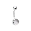White Cat Eye Stone Steel Belly Button Ring