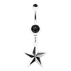 Belly Ring - Dangle White Classic Nautical Star Belly Button Ring -Rebel Bod-RebelBod