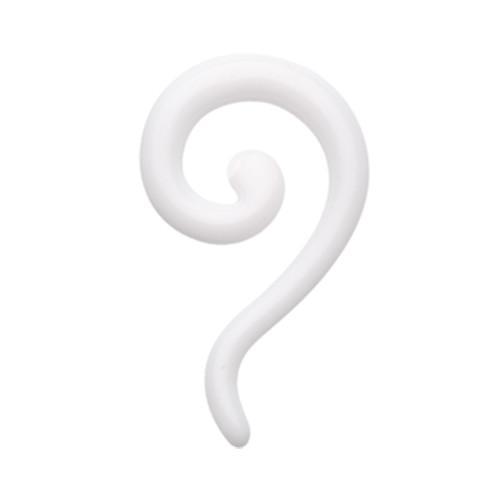 6g 4mm White Claw Hook Acrylic Ear Gauge Spiral Hanging Taper 6 Gauge 4mm