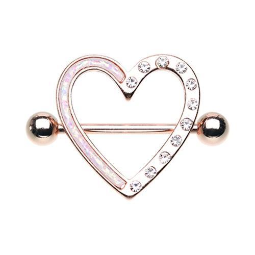 VUTRIEU2K 2pcs Heart Nipple Piercing Body Piercing Jewelry Big Clear Nipple  Rings Body Jewelry for Women Girls (92Rose gold- )