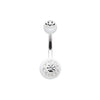 White Dial Gem Sparkle Acrylic Belly Button Ring