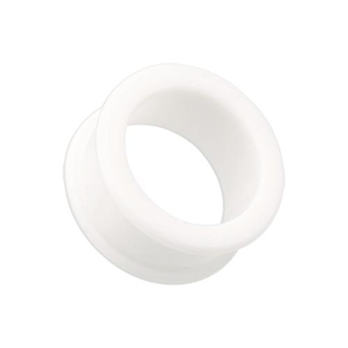 White Flexible Silicone Double Flared Ear Gauge Tunnel Plug - 1 Pair