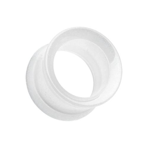 White Glow in the Dark Acrylic Double Flared Ear Gauge Tunnel Plug - 1 Pair