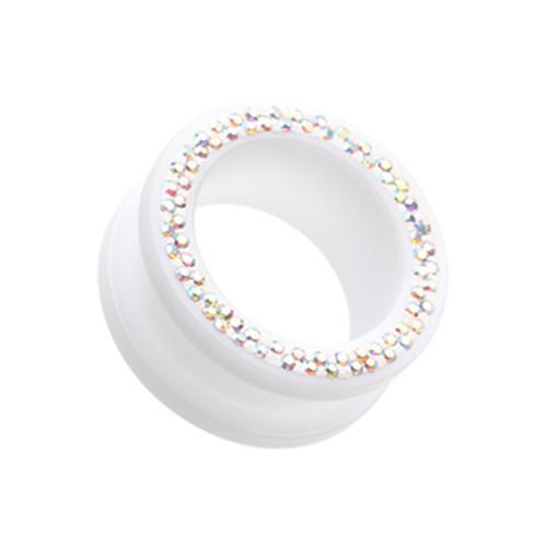 White Multi-Sprinkle Dot Neon Acrylic Flesh Tunnel Ear Gauge Plug - 1 Pair