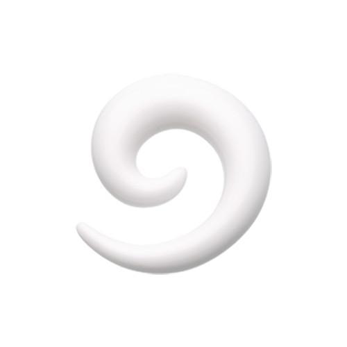 Tapers - Hanging White Solid Acrylic Ear Gauge Spiral Hanging Taper - 1 Pair -Rebel Bod-RebelBod
