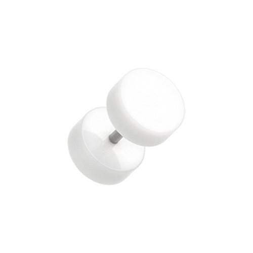 White Solid Acrylic Fake Plug - 1 Pair
