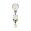 White Triple Glitter Opal Reverse Belly Button Ring