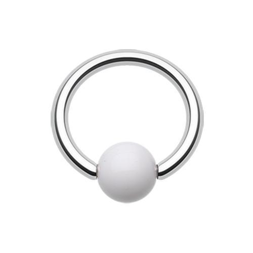 White UV Acrylic Ball Top Captive Bead Ring