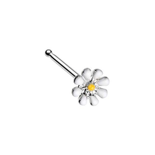 Nose Ring - Nose Studs White/Yellow Dainty Daisy Enamel Nose Stud Ring -Rebel Bod-RebelBod