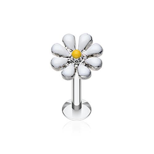 White/Yellow Spring Blossom Flower Top Labret