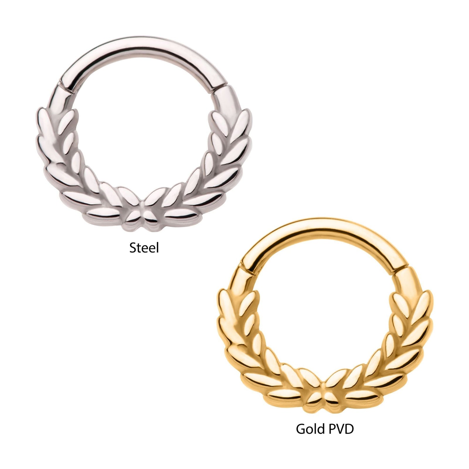 Clicker - Cartilage | Septum Wreath Front Facing Hinged Segment Clicker - 1 Piece -Rebel Bod-RebelBod