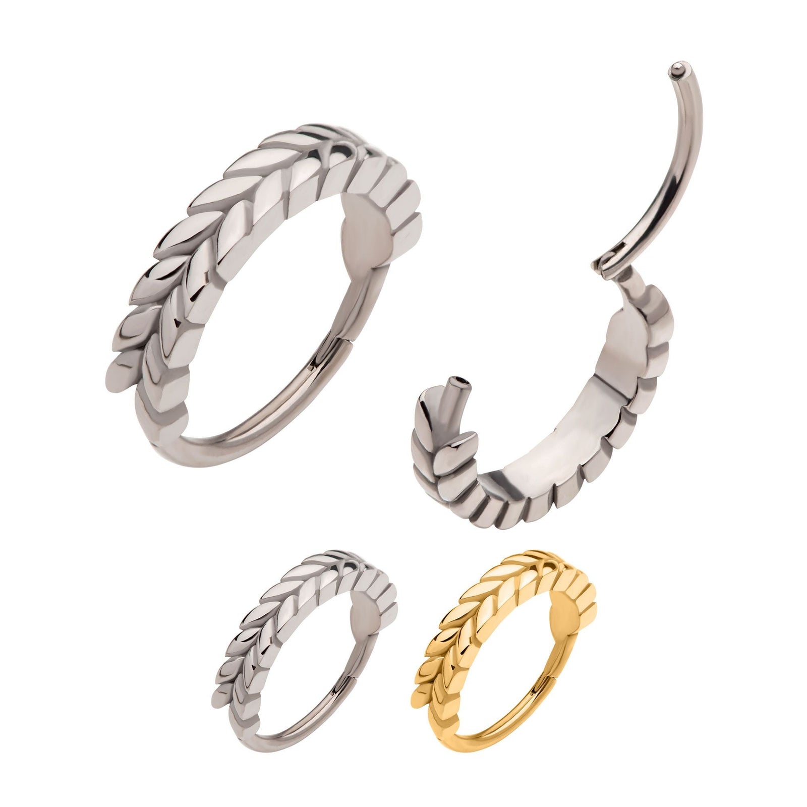 Clicker - Cartilage | Septum Wreath Side Facing Hinged Segment Clicker - 1 Piece -Rebel Bod-RebelBod