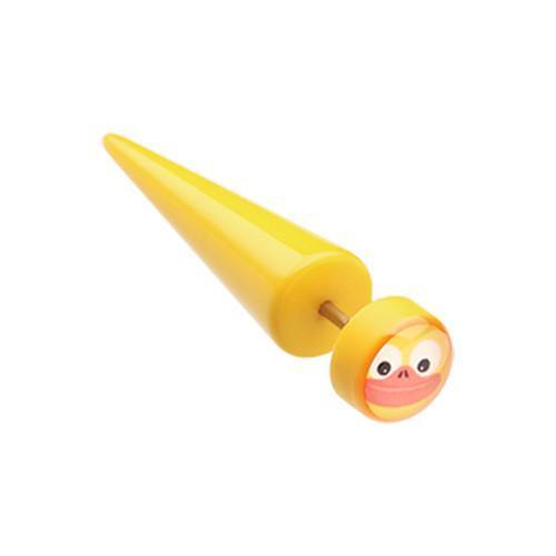 Yellow Ducky Acrylic Fake Taper - 1 Pair