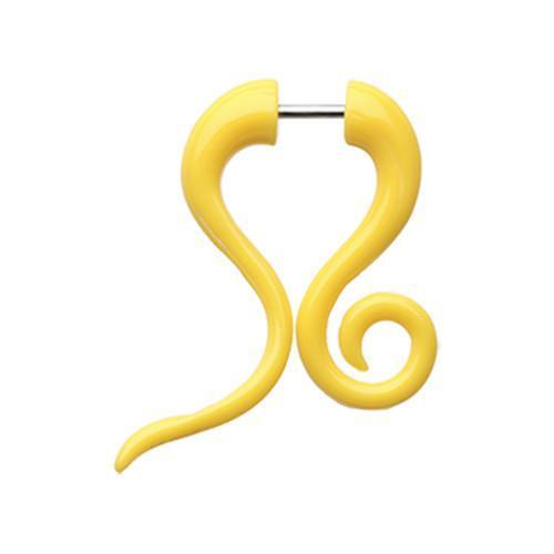 Yellow Elegant Swirl Fake Hanging Taper - 1 Pair