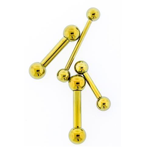 STRAIGHT BARBELL Yellow Internally Threaded Titanium Barbell - 1 Piece - Special -Rebel Bod-RebelBod