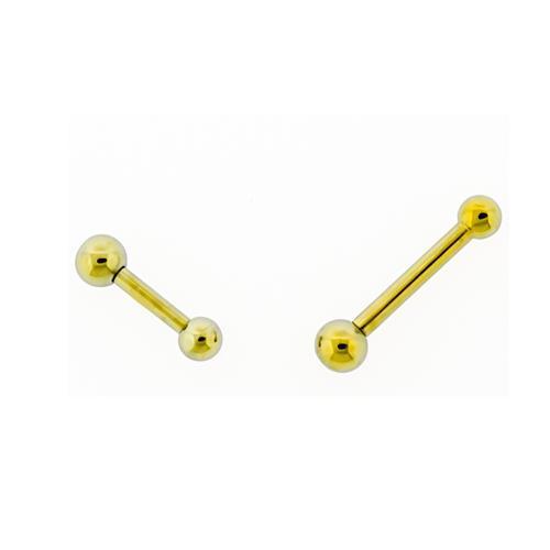 STRAIGHT BARBELL Yellow Internally Threaded Titanium Barbell - 1 Piece - Special -Rebel Bod-RebelBod