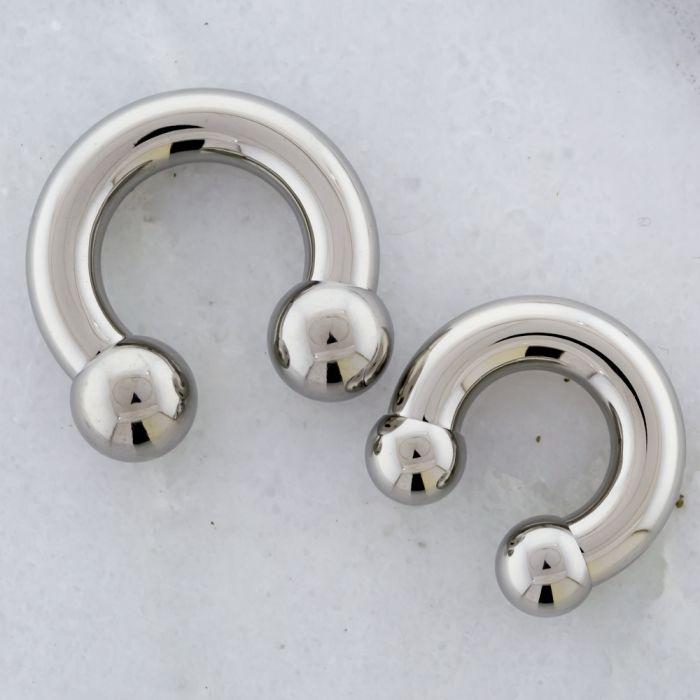 CIRCULAR BARBELL | HORSESHOE Yellow Internally Threaded Titanium Horseshoe Circular Barbell - 1 Piece - Special -Rebel Bod-RebelBod