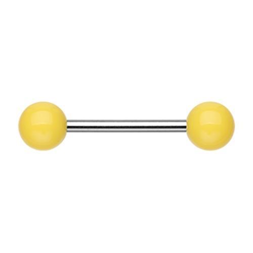 Yellow Neon Acrylic Nipple Barbell - 1 Piece