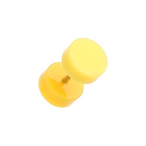 Yellow Neon Acrylic Fake Plug - 1 Pair