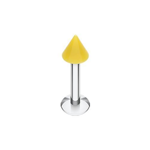 Yellow Neon UV Acrylic Spike Top Labret