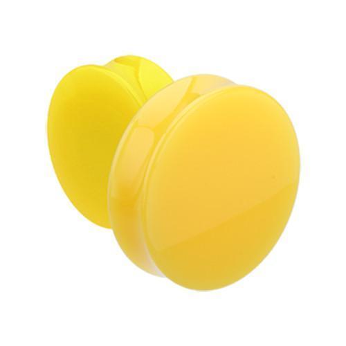 Yellow Supersize Neon Acrylic Double Flared Ear Gauge Plug - 1 Pair