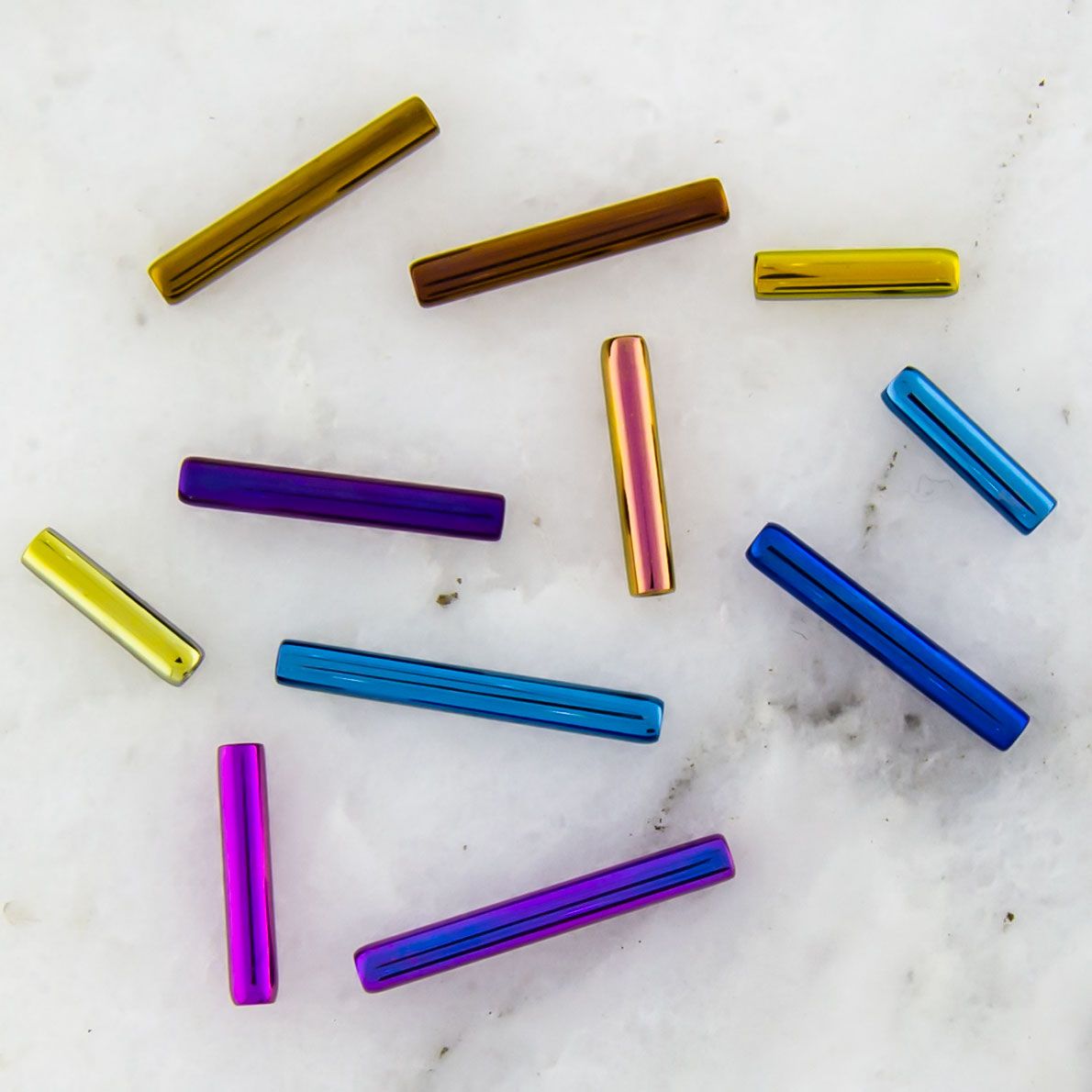 STRAIGHT BARBELL Yellow Titanium Straight Barbell Post Only - 1 Piece - Special -Rebel Bod-RebelBod