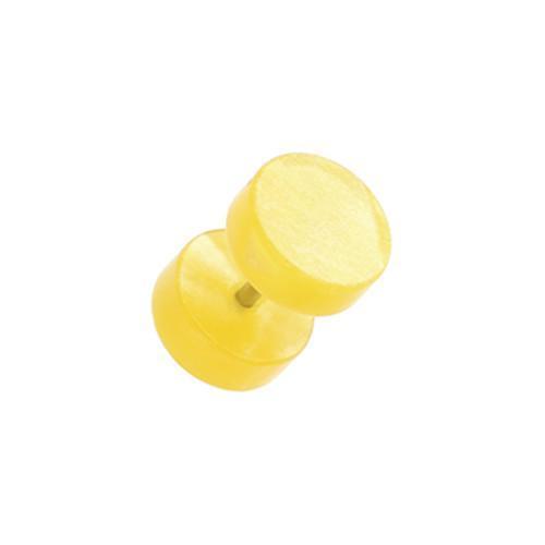 Yellow UV Lava Acrylic Fake Plug - 1 Pair