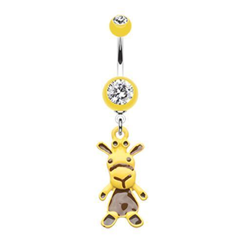 Yellow Yellow Giraffe Belly Button Ring