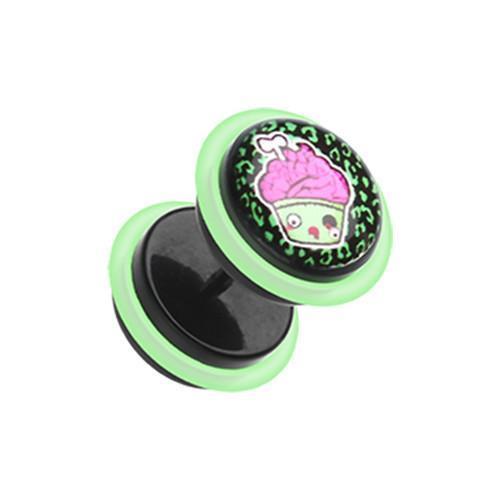 Zombie Cupcake Acrylic Fake Plug w/ O-Rings - 1 Pair